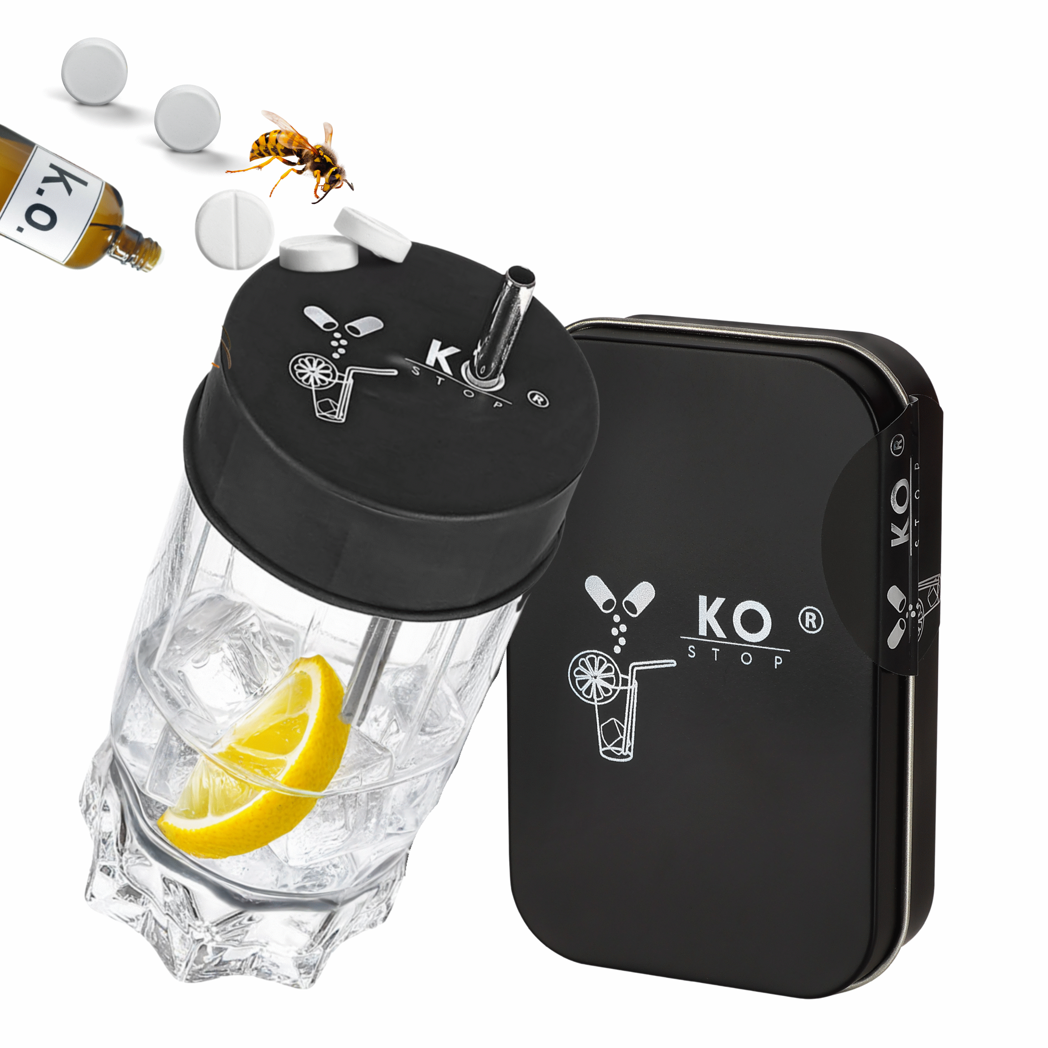 Ko Stop® Getränkeschutzabdeckungen gegen K.O.-Tropfen, Insekten & Verschüttungen. Aus Naturkautschuklatex sie sind für die EInmalige verwendung geeignet und es gibt ein Set aus Silikonkautschuk die für den mehrmaligen gebrauch geeignet ist