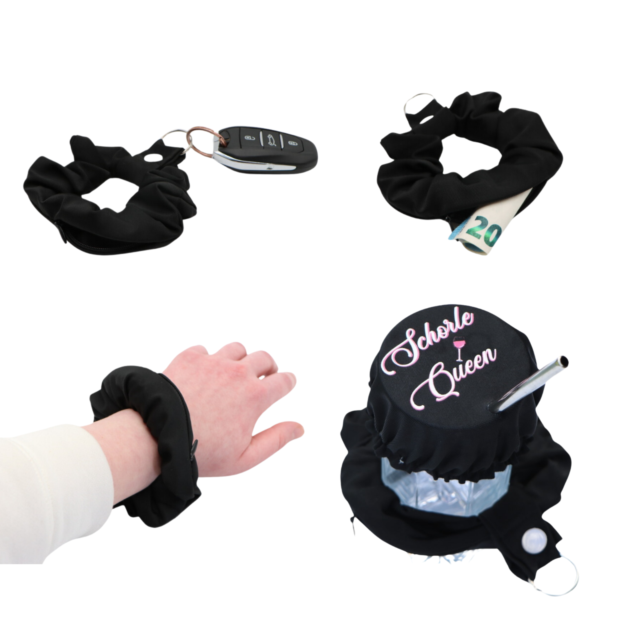 KO-Stop Schorle Queen Getränkeschutz Haarband Scrunchie Schutz vor K.O.-Tropfen, wiederverwendbar! - Ko-Stop