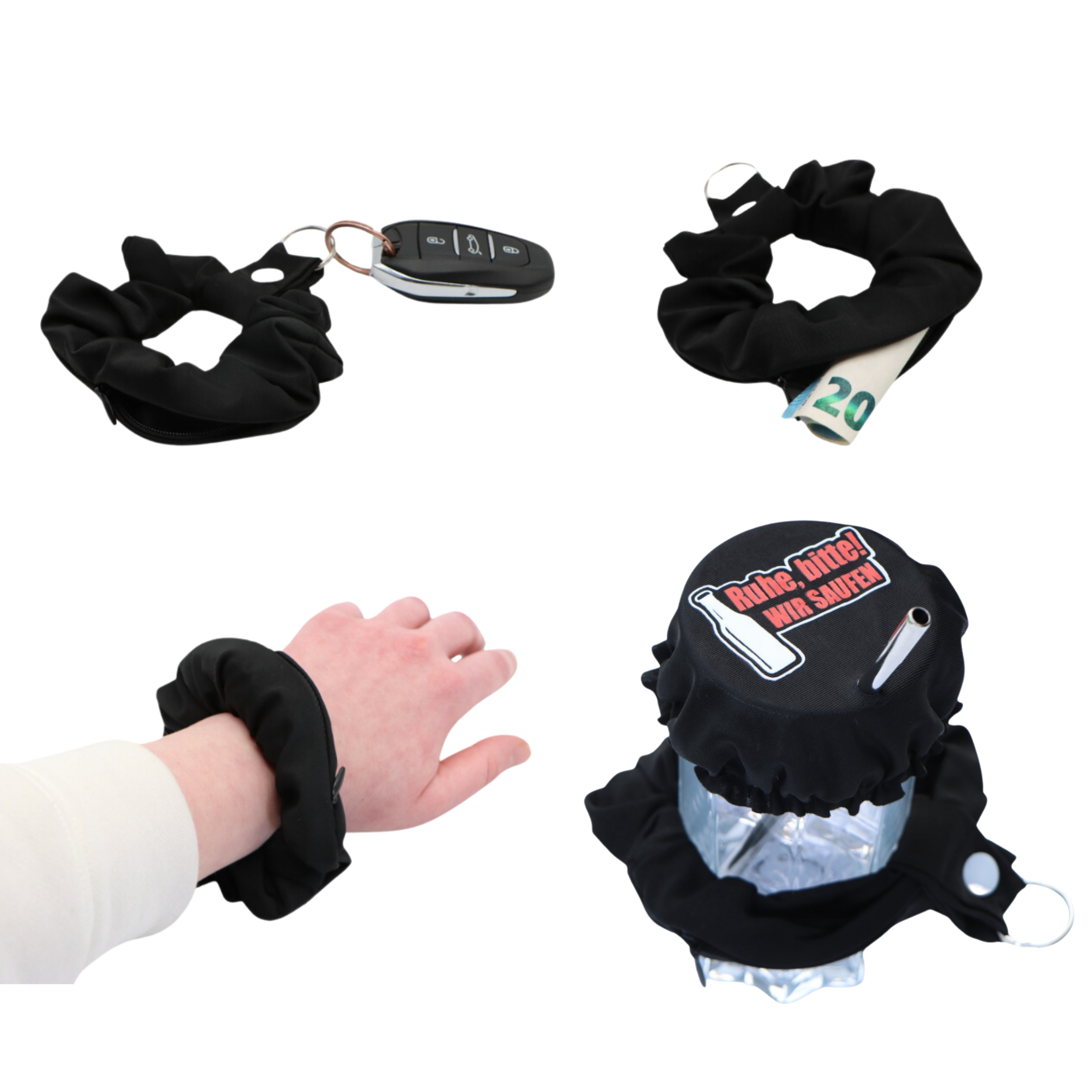 KO-Stop Ruhe Bitte Wir Saufen Getränkeschutz Haarband Scrunchie Schutz vor K.O.-Tropfen, wiederverwendbar! - Ko-Stop