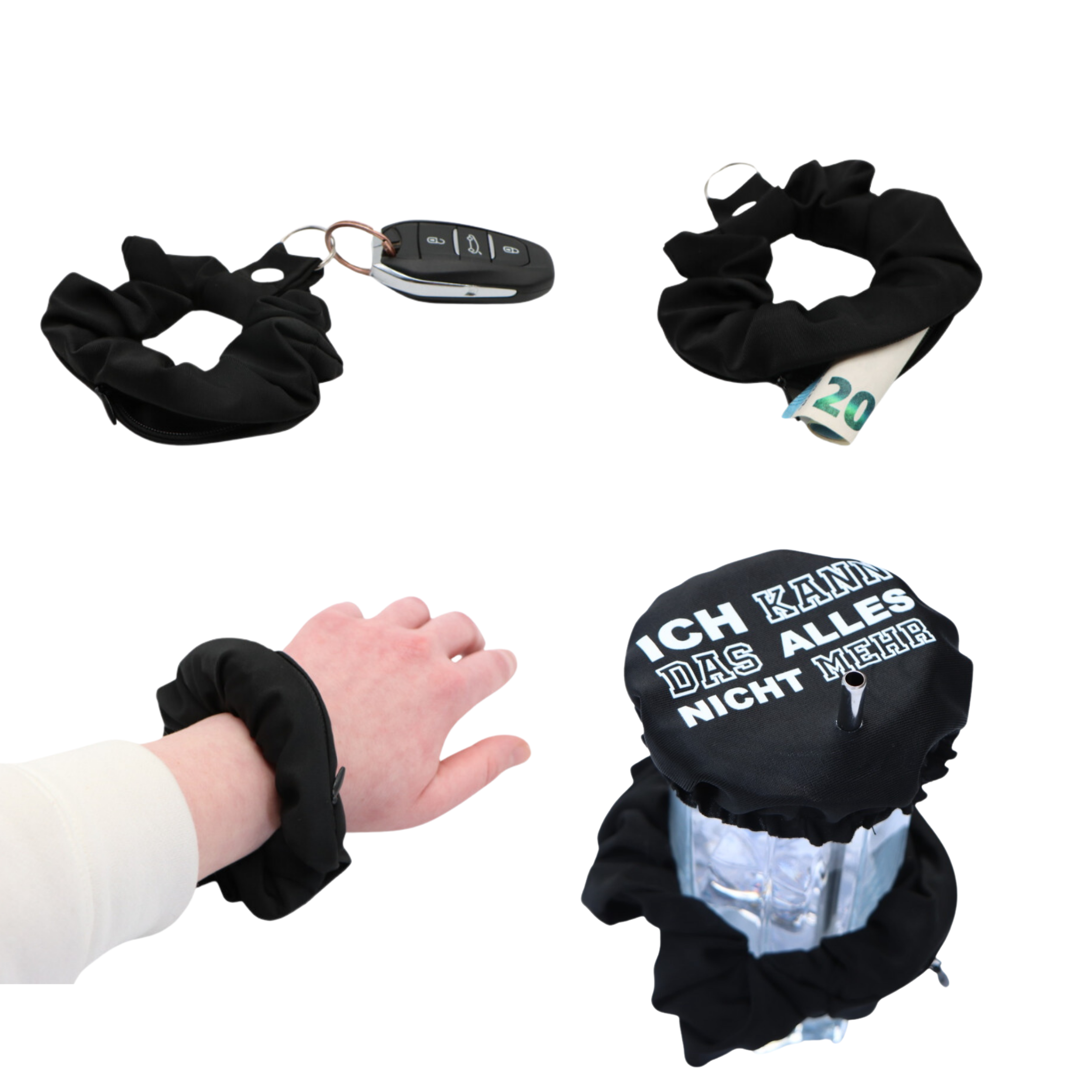 KO-Stop Ich kann das alles nicht mehr Getränkeschutz Haarband Scrunchie Schutz vor K.O.-Tropfen, wiederverwendbar! - Ko-Stop