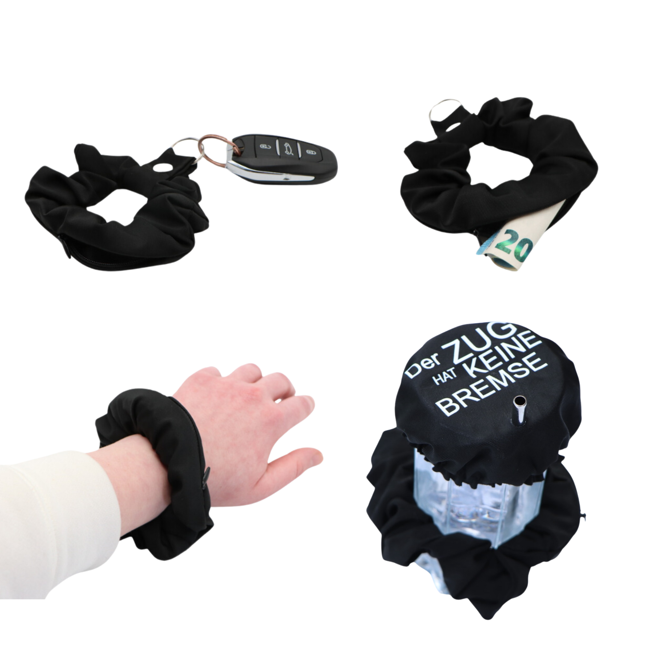KO-Stop Der Zug hat keine Bremse Getränkeschutz Haarband Scrunchie Schutz vor K.O.-Tropfen, wiederverwendbar! - Ko-Stop