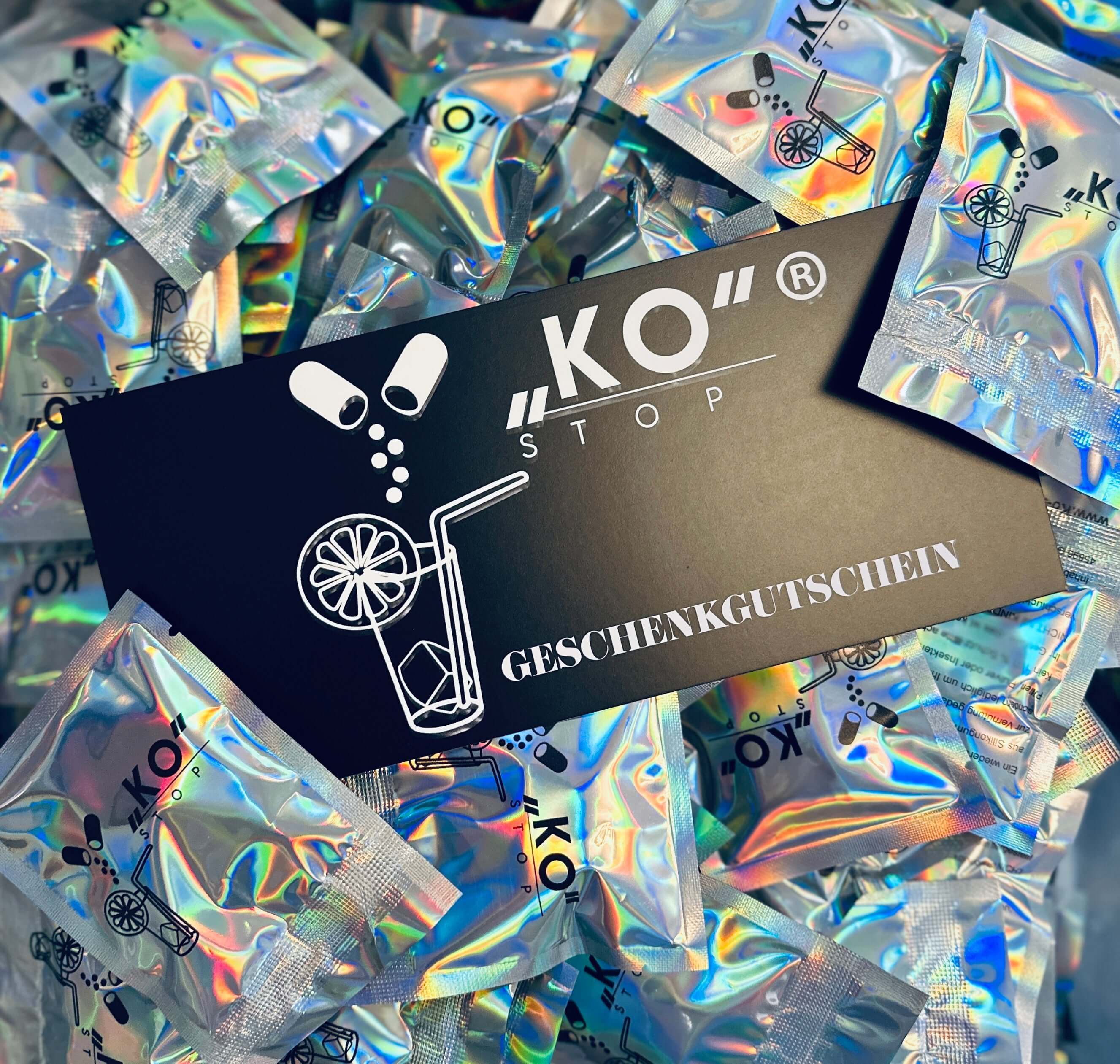 KO-Stop Geschenkgutschein Getränkeschutz Gutschein gegen K.O.-Tropfen Insekten Verschüttungen - Ko-Stop