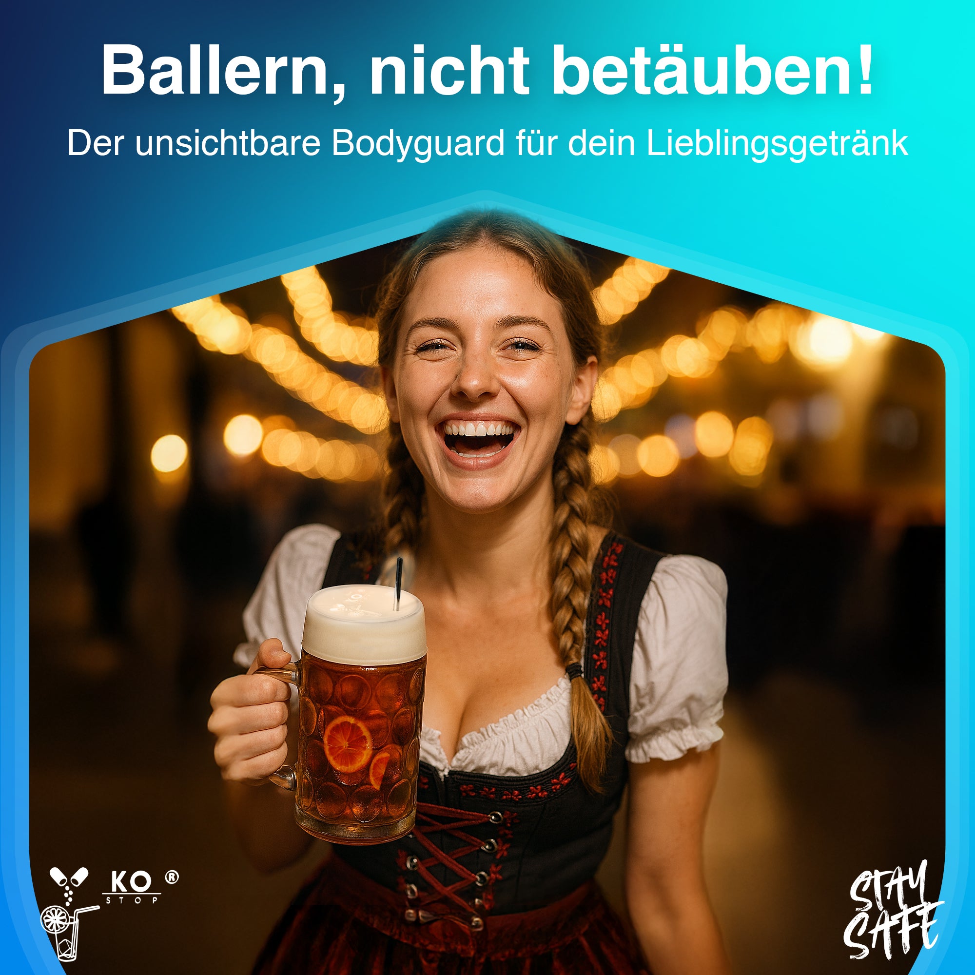 Ko Stop Maßkrug Schutzdeckel im Einsatz – sicherer Getränkeschutz gegen
Ko Tropfen und Manipulation, ideal fürs Oktoberfest & Volksfeste