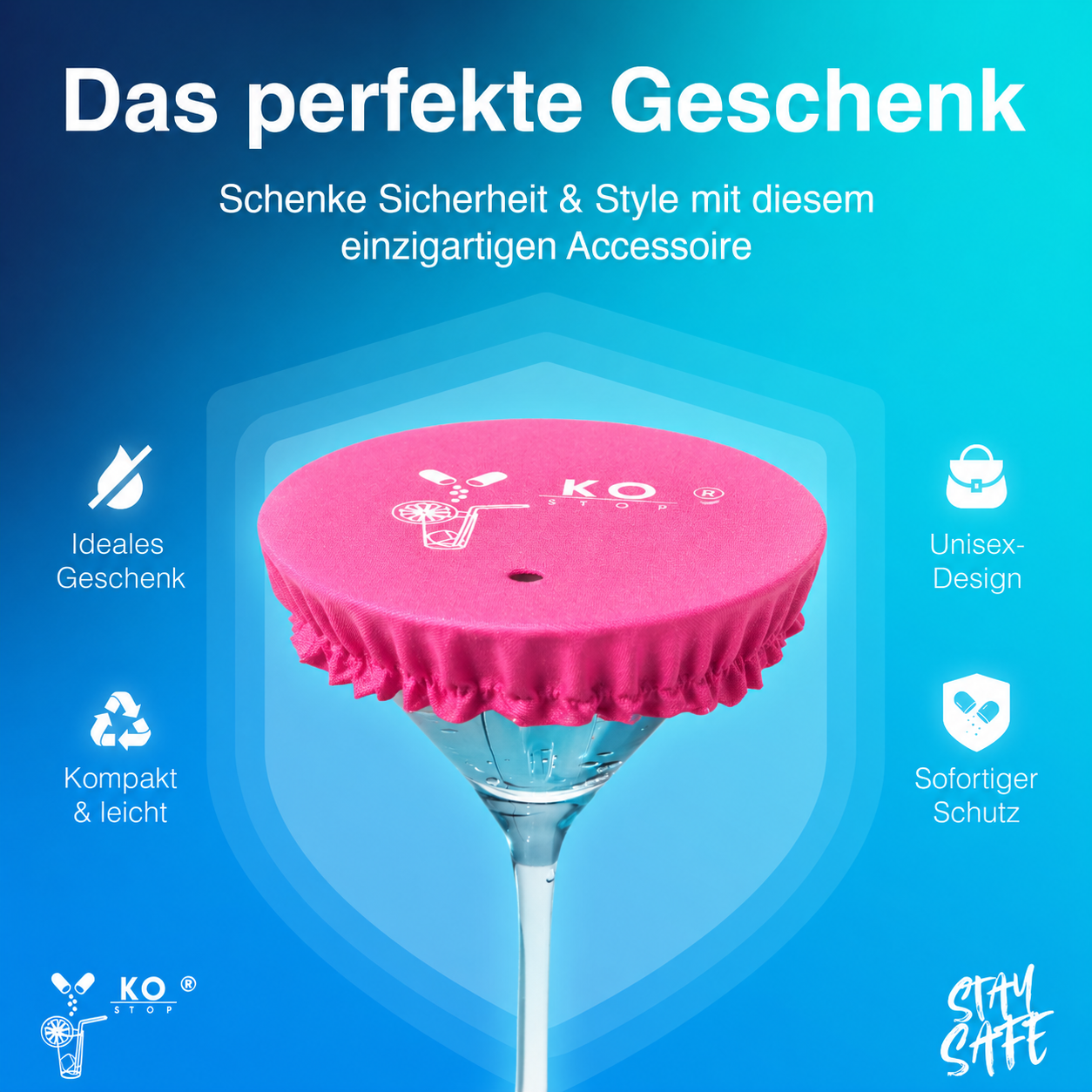 4in1 Drink Cover Scrunchie LED – Getränkeschutz & Abdeckung | KO STOP® - Ko-Stop