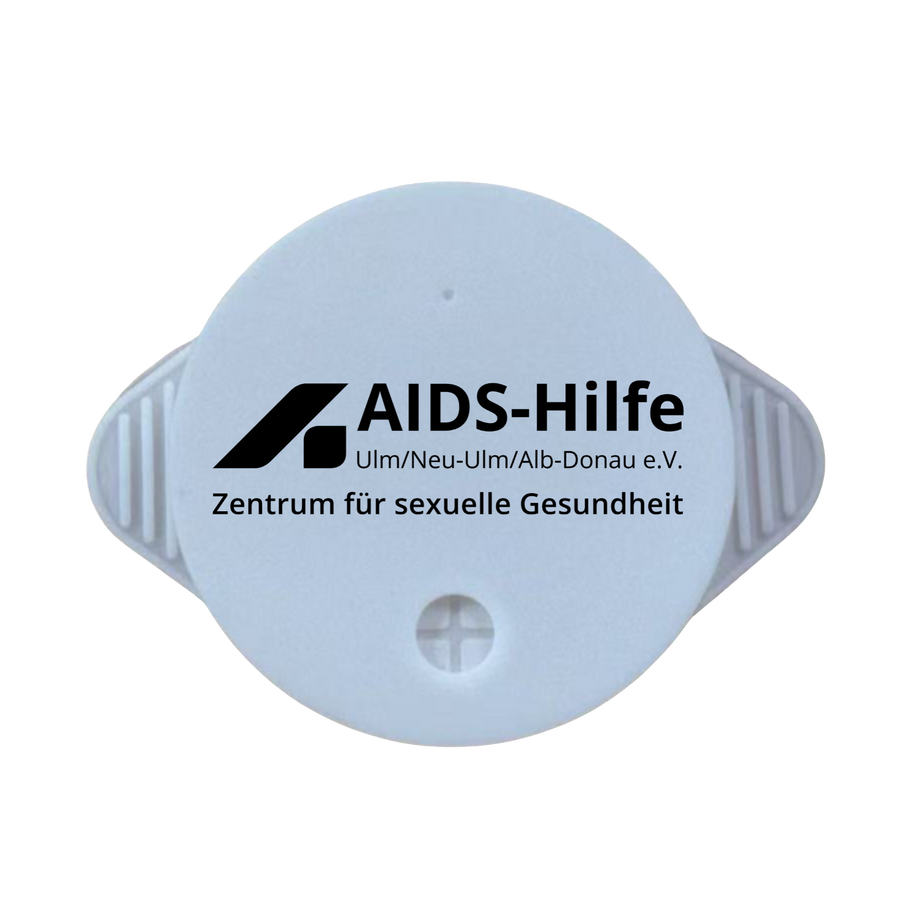 Individuell gestalteter KO STOP Getränkeschutz für die AIDS-Hilfe Ulm/Neu-Ulm/Alb-Donau