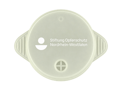 Individuell gestalteter KO STOP Getränkeschutz für die Stiftung Opferschutz Nordrhein-Westfalen