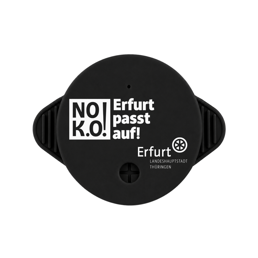 Individuell gestalteter KO STOP Getränkeschutz für die Landeshauptstadt Erfurt