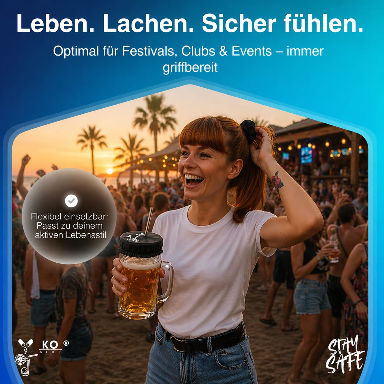 KO STOP® Krugdeckel 1L – 4in1 Getränkeschutz gegen K.O.-Tropfen, Insekten & Schmutz | Wiederverwendbar & Sicher - Ko-Stop