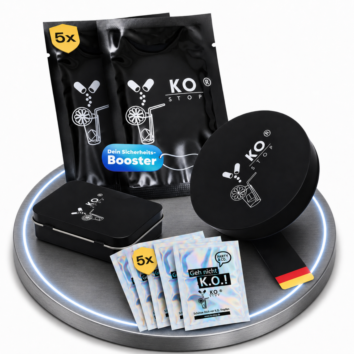 KO STOP® Latex Getränkeschutz 5er Pack – Einweg Drink Cover für Festival & Club - Ko-Stop